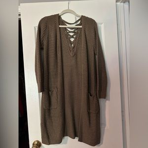 ODDY chunky long knit cardigan